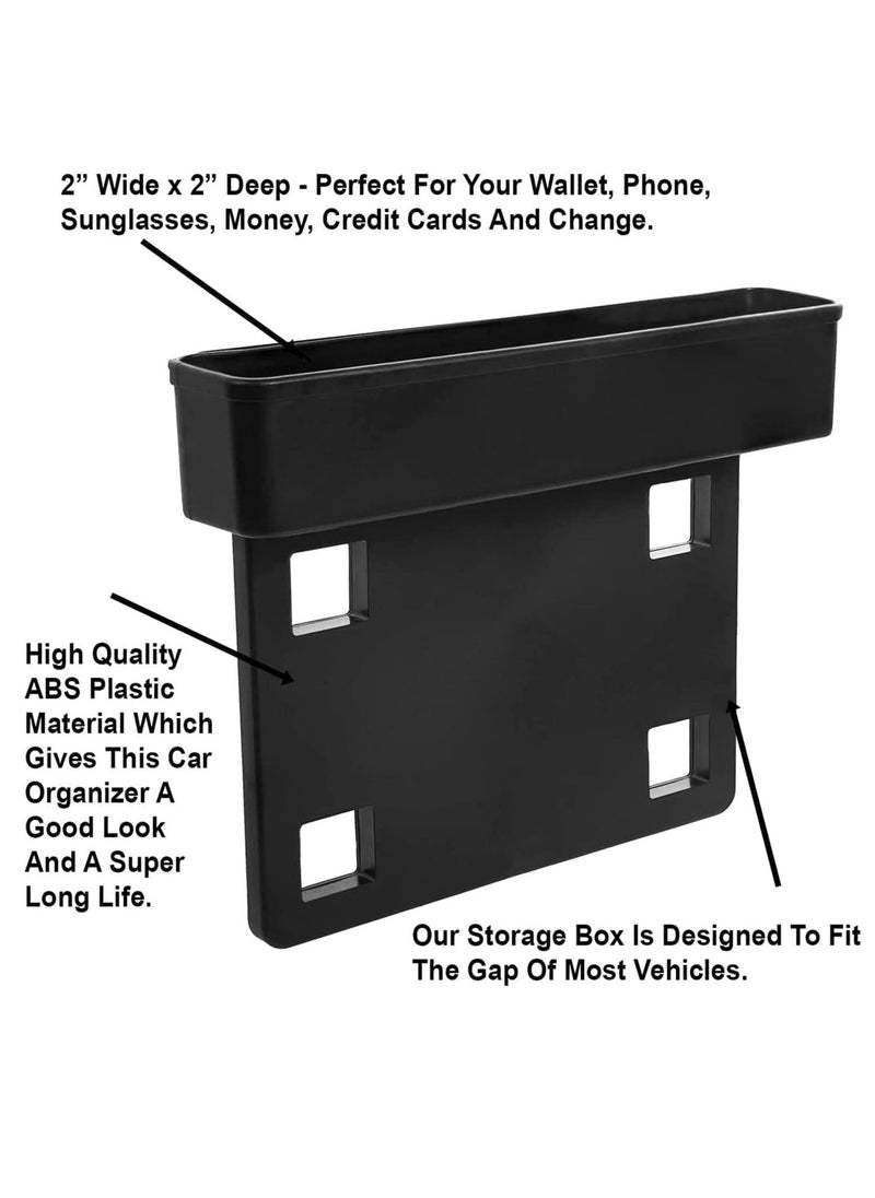 SYOSI - Between Car Seat Gap Filler Organizer 2 Pack Side of Center Console Storage Box for Money CellPhone and Keys Multifunction Crevice Pocket Caddy Catcher Vehicle Interior Accessories - Image 1