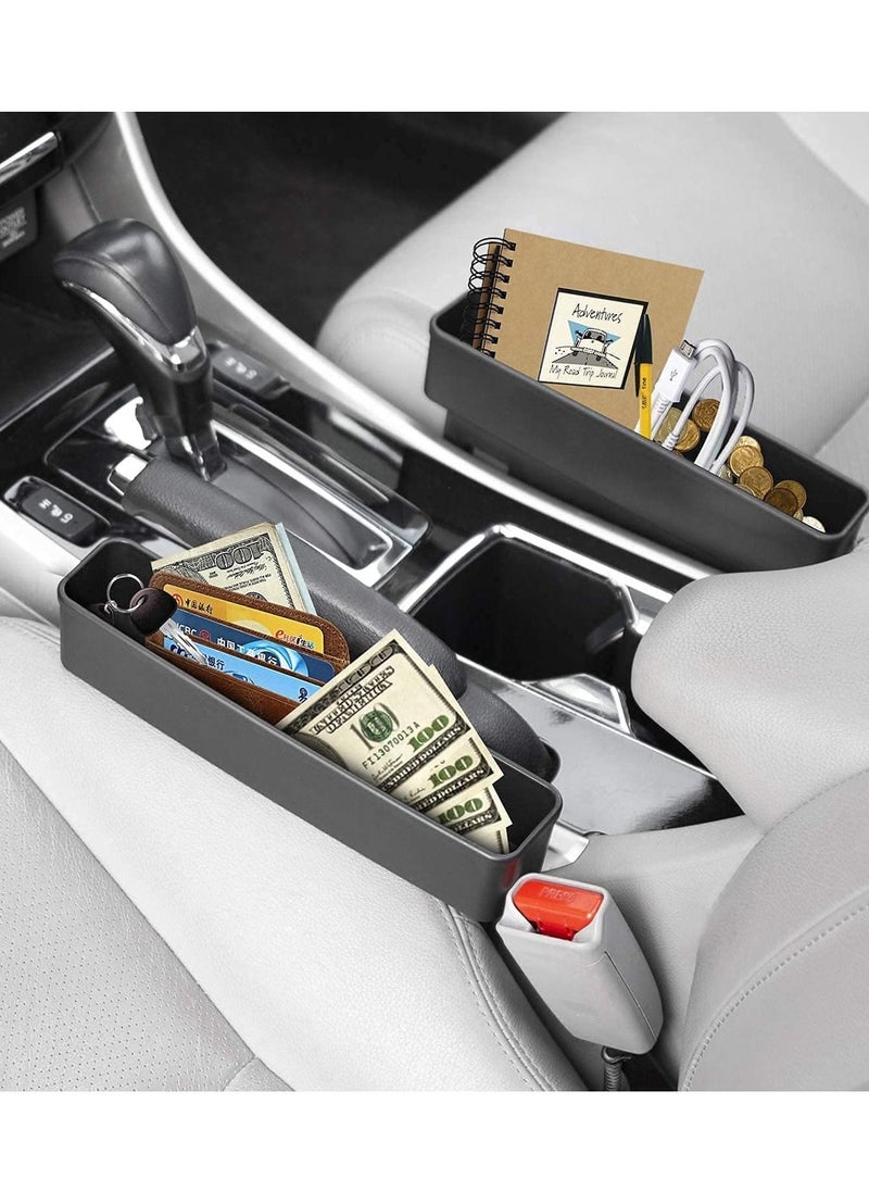 SYOSI - Between Car Seat Gap Filler Organizer 2 Pack Side of Center Console Storage Box for Money CellPhone and Keys Multifunction Crevice Pocket Caddy Catcher Vehicle Interior Accessories - Image 1