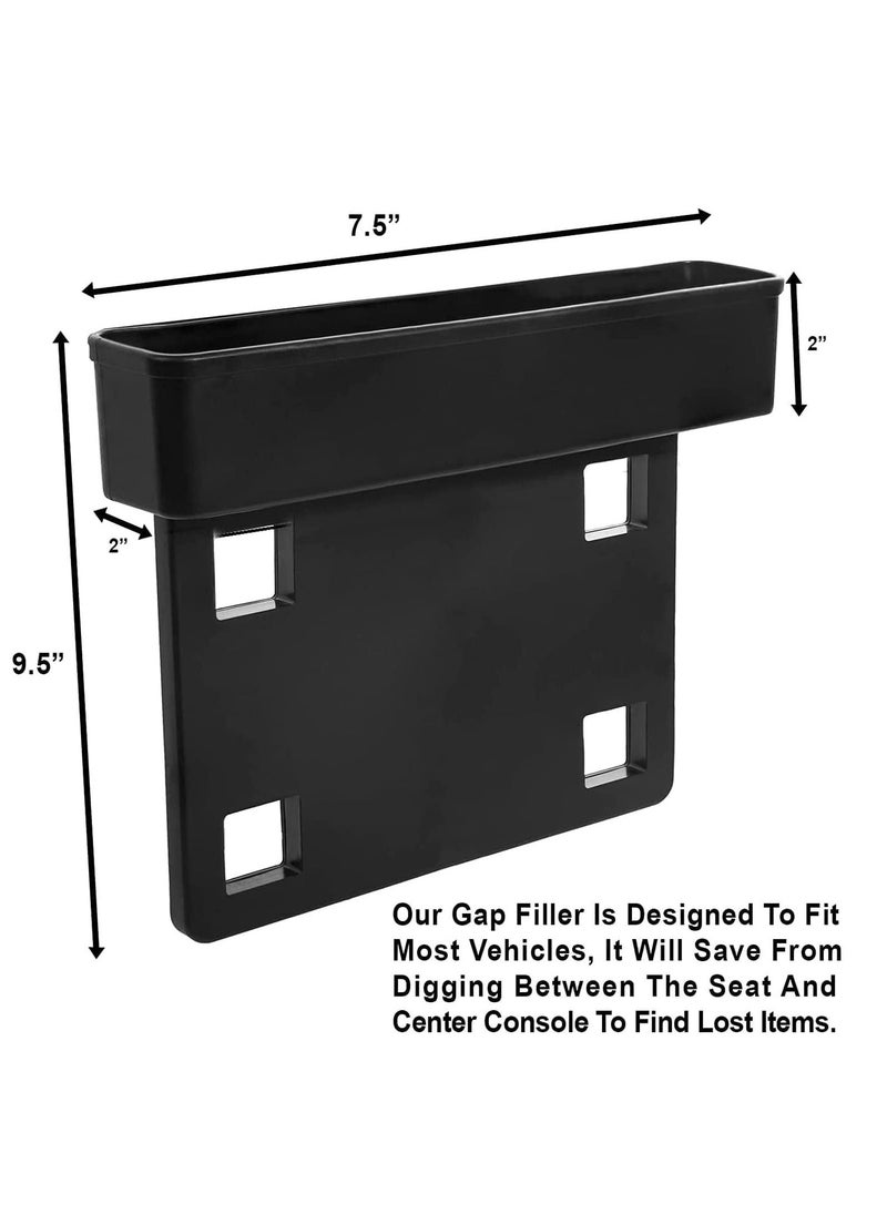 SYOSI - Between Car Seat Gap Filler Organizer 2 Pack Side of Center Console Storage Box for Money CellPhone and Keys Multifunction Crevice Pocket Caddy Catcher Vehicle Interior Accessories - Image 1