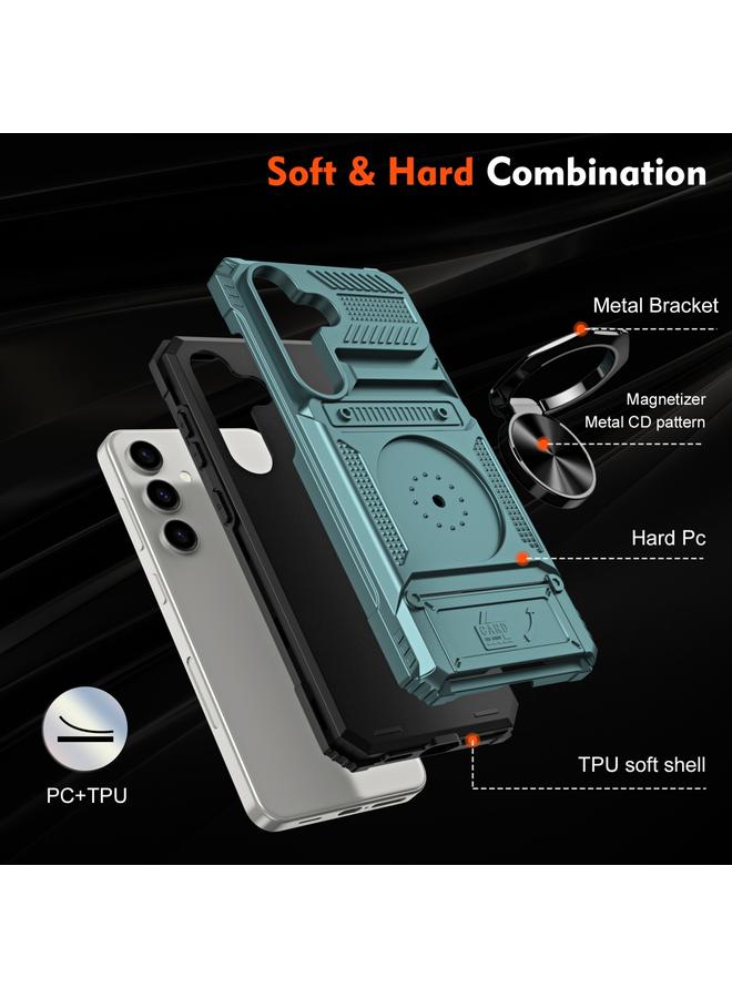 اس-توب جراب لهاتف Samsung Galaxy A55 5G مصنوع من مادة TPU+PC المقاومة للصدمات مع حامل حلقي معدني - Image 5