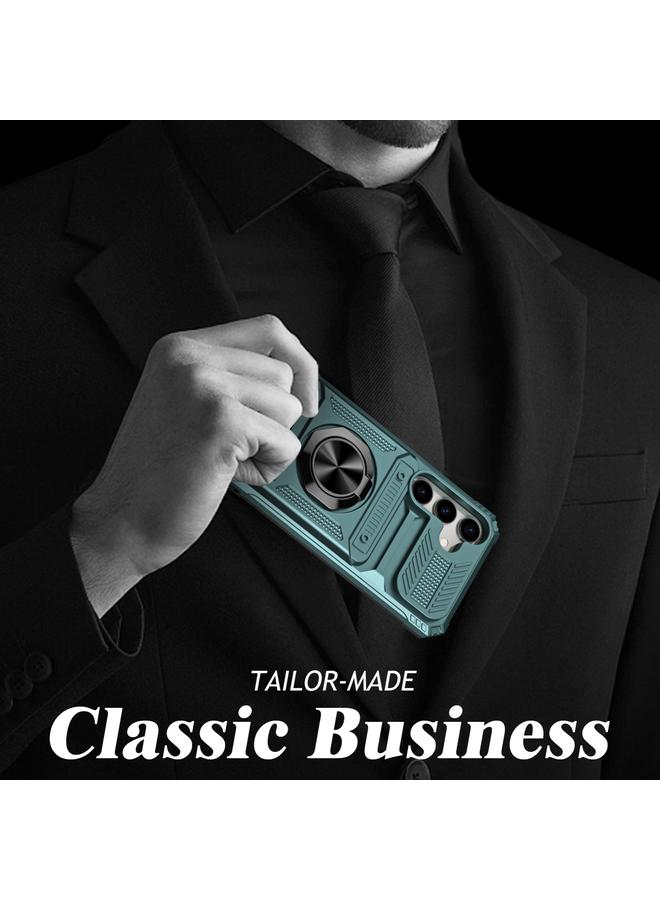 اس-توب جراب لهاتف Samsung Galaxy A55 5G مصنوع من مادة TPU+PC المقاومة للصدمات مع حامل حلقي معدني - Image 4