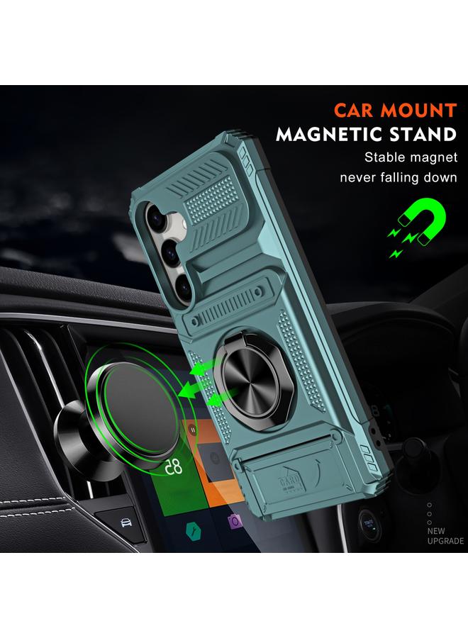 اس-توب جراب لهاتف Samsung Galaxy A55 5G مصنوع من مادة TPU+PC المقاومة للصدمات مع حامل حلقي معدني - Image 2