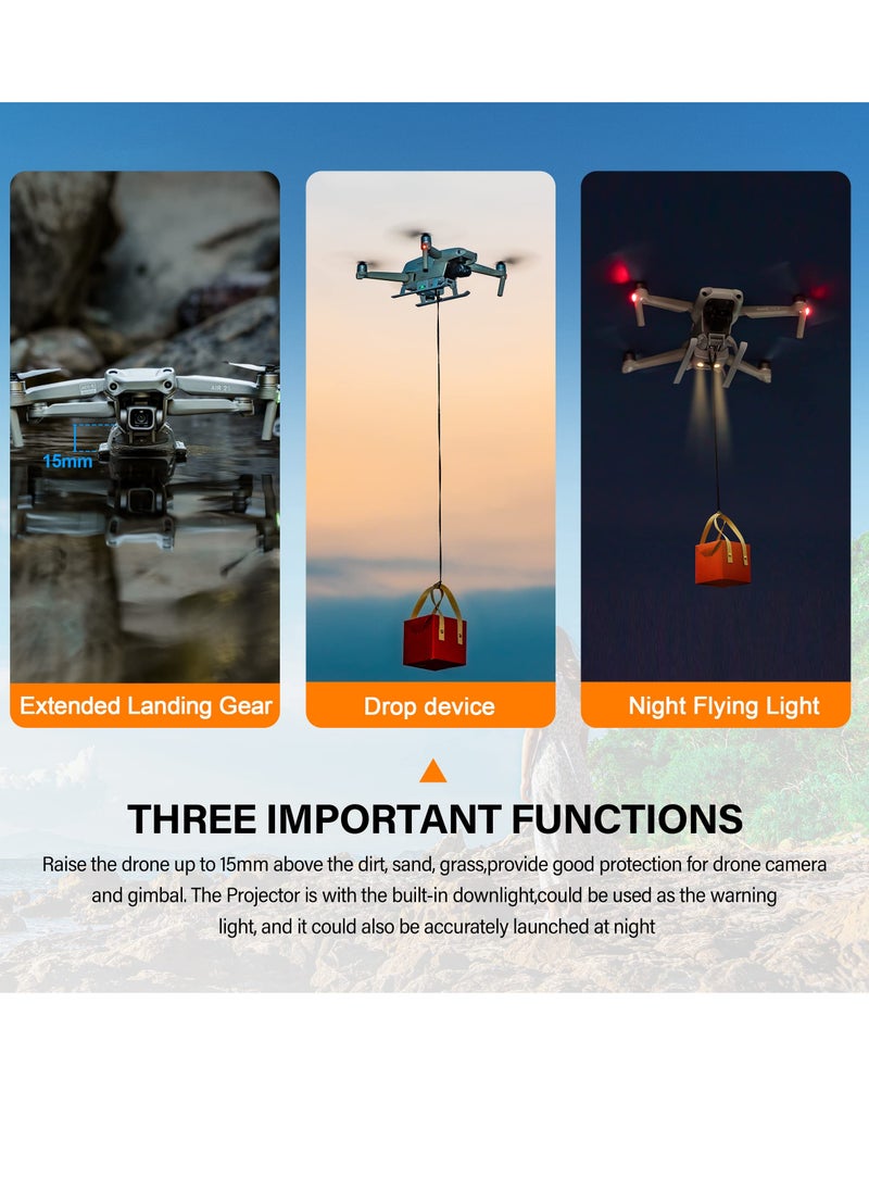 Generic - Foldable Air Drop System with Landing Gear for DJI Air 2s/Mavic Air 2 Drone - Multi-Scene Release Device for Fishing Bait and More - Remote Drop Accessory for Easy Aerial Delivery - Image 1