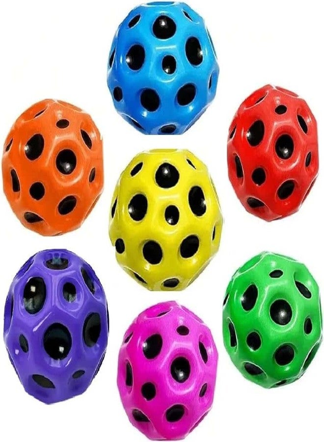 SPOKID Bouncing Moon Ball for Kids Soft Space Rubber Anti-Stress Relief Anxiety Ball - Very High Bouncing with Popping Sound on Impact Easy Grip Bouncy Balls for Children (Pack of 1 Multicolor) - Image 1