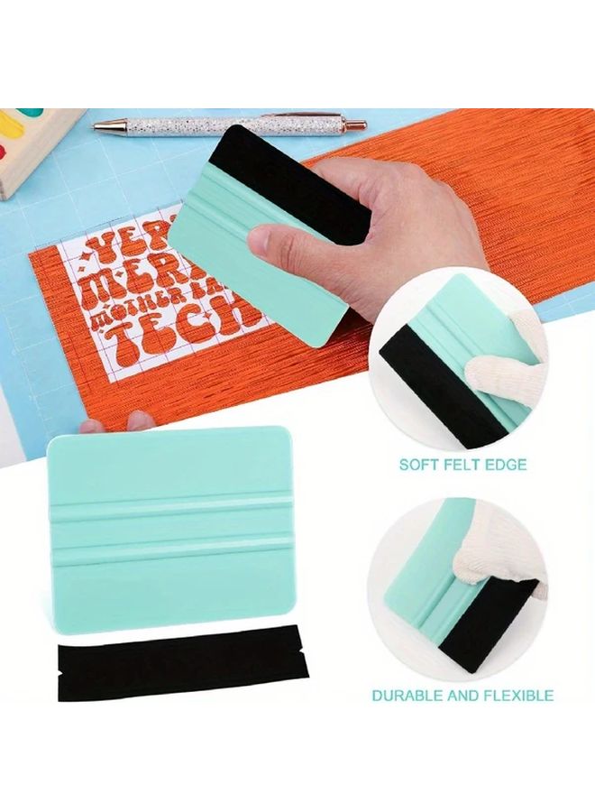 Teal Coral Vinyl Squeegee Scraper Tool 6pcs for Crafting Application - Image 3