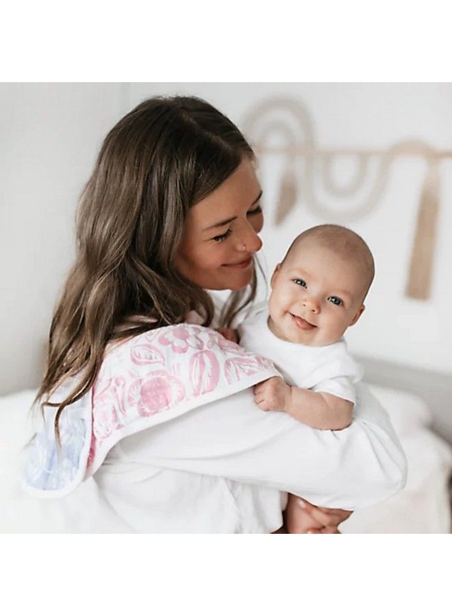 aden + anais Essentials 100% Cotton Muslin Burpy Bib Multi Use Absorbent 4 Layer Burp Cloth Drool Cloth And Full Coverage Snap Closure Baby Bib 22.5” X 11” Single Damsel - Image 4