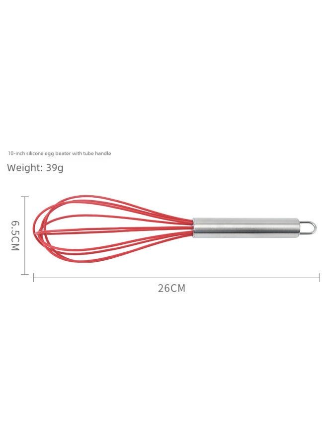 Spot Stainless Steel Silicone Egg Beater Kitchen Tools Egg Cream Mixer Household Baking Tools-Color:Green Leaf - Image 4