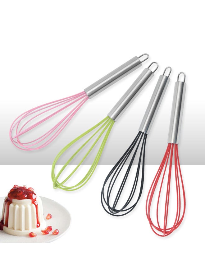 Spot Stainless Steel Silicone Egg Beater Kitchen Tools Egg Cream Mixer Household Baking Tools-Color:Green Leaf - Image 2