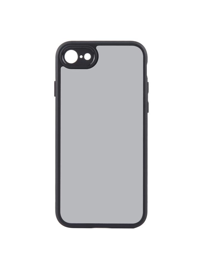 اس-توب جراب لهاتف iPhone SE 2022 / 2020 / 8 / 7 جراب هاتف أسود غير لامع من مادة TPU + PC بمسامات دقيقة - Image 2