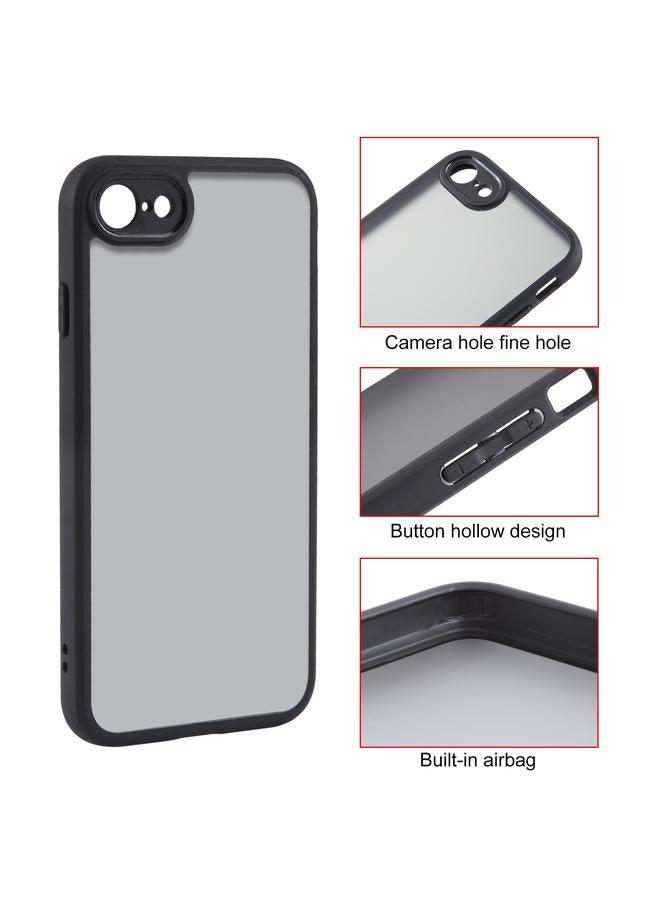 اس-توب جراب لهاتف iPhone SE 2022 / 2020 / 8 / 7 جراب هاتف أسود غير لامع من مادة TPU + PC بمسامات دقيقة - Image 3