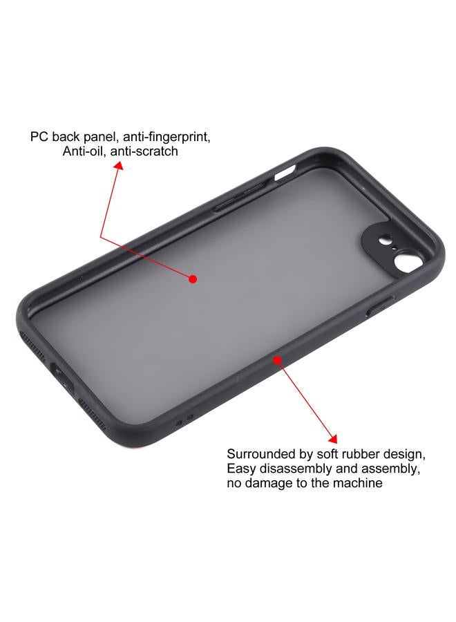 اس-توب جراب لهاتف iPhone SE 2022 / 2020 / 8 / 7 جراب هاتف أسود غير لامع من مادة TPU + PC بمسامات دقيقة - Image 4