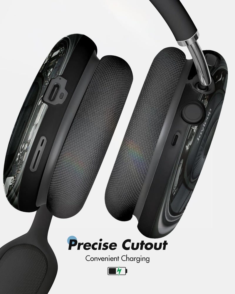 Joyleop for Airpods Max Headphone Case - Durable Soft TPU Protective Cover (Anti-Scratch,Anti-Fingerprintï¼ŒAniti-Dust) for AirPods Maxï¼ˆ2020/2024 Cover,Cool Headphones Case for Men, Black Mechanical - Image 3