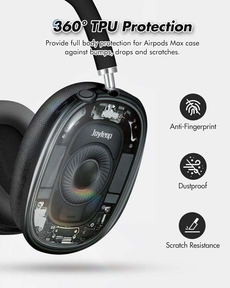 Joyleop for Airpods Max Headphone Case - Durable Soft TPU Protective Cover (Anti-Scratch,Anti-Fingerprintï¼ŒAniti-Dust) for AirPods Maxï¼ˆ2020/2024 Cover,Cool Headphones Case for Men, Black Mechanical - Image 2