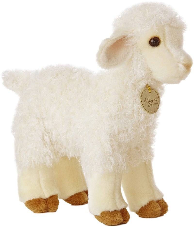 AuroraÂ® Realistic MiyoniÂ® Lovely Lamb Stuffed Animal - Lifelike Detail - Cherished Companionship - White 10 Inches - Image 1