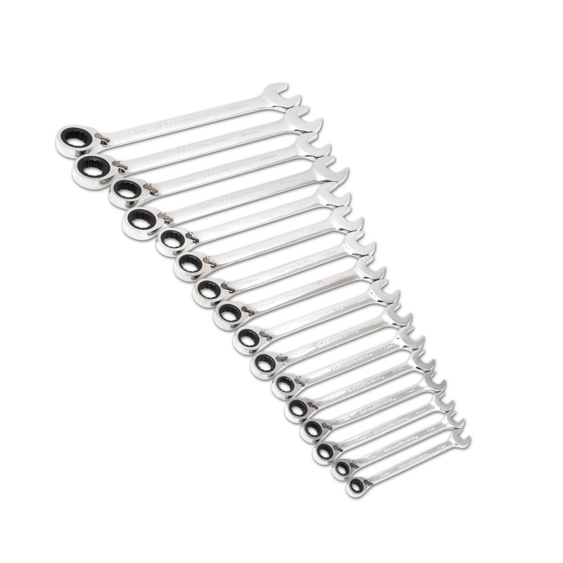 GearWrench GEAWRENCH 16 Pc Reversible Ratcheting Combination Wrench Set Metric 9602N