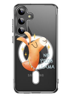 Theodor Magnetic Case for Samsung Galaxy S24 6.2-inch Compatible with MagSafe Wireless Charging, Shockproof Phone Bumper Cover No prob llama  - Image 1