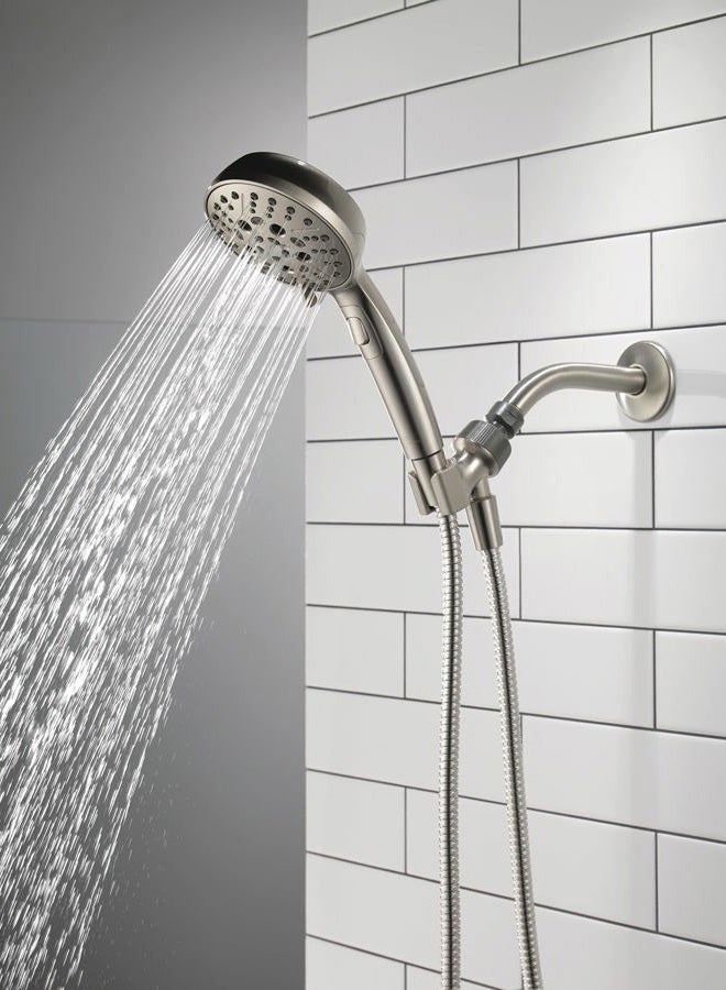 Delta Faucet 6-Spray H2Okinetic Handheld Shower Head with Hose, Brushed Nickel Handheld Shower Head, Hand Shower, Showerheads, Hand Held Shower Heads, Detachable Shower Head, Satin Nickel 75536SN - Image 2