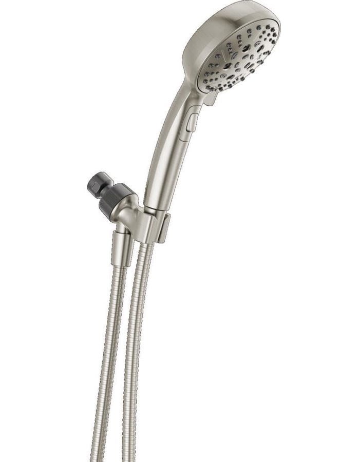 Delta Faucet 6-Spray H2Okinetic Handheld Shower Head with Hose, Brushed Nickel Handheld Shower Head, Hand Shower, Showerheads, Hand Held Shower Heads, Detachable Shower Head, Satin Nickel 75536SN - Image 1