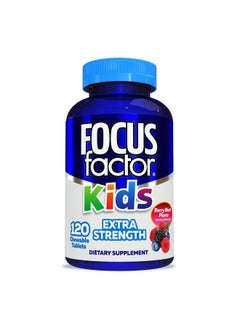 Focus Factor Kids Extra Strength Daily Chewable for Brain Health Support, 120 Count – Vitamins - Quality Formula – Gluten & Dairy Free Supplements for Children – No Artificial Sweetener  - Image 1