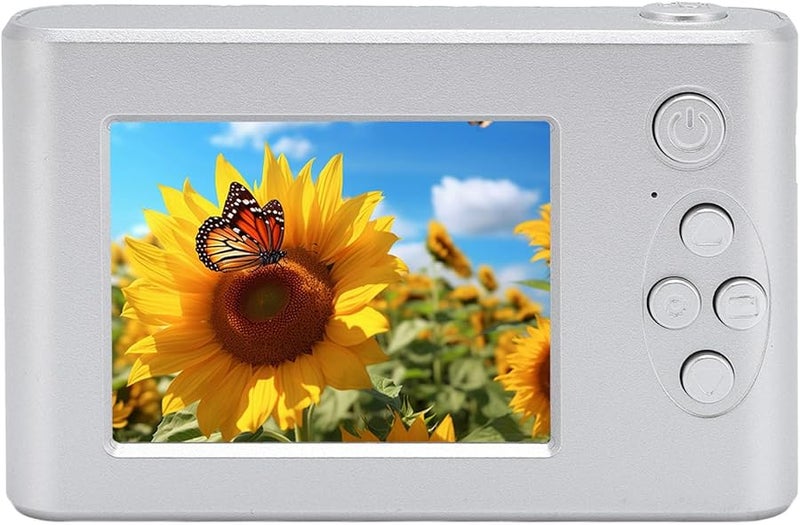 48MP Retro Digital Camera 8X Zoom Anti Shake Auto Focus 2.4 Inch Screen Silver - Image 2