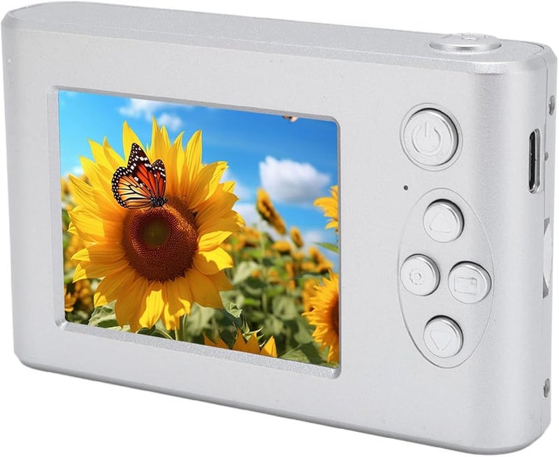 48MP Retro Digital Camera 8X Zoom Anti Shake Auto Focus 2.4 Inch Screen Silver - Image 3