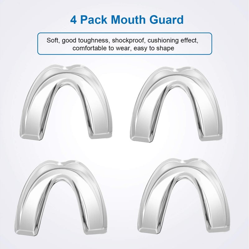 Leesgel 4 Pack Kids Mouth Guard for Grinding Teeth, Night Sleep Teeth Guards, Eliminates TMJ & Teeth Clenching, Stops Bruxism, Teeth Whitening Tray, Sport Athletic Mouth Guard (Kid Size only fit for Kids) - Image 2