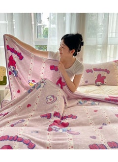 Sanrio Sanrio Melody cartoon pattern double-sided milk plush blanket kindergarten nap blanket multi-functional blanket (size: 100cmX150cm)  - Image 3