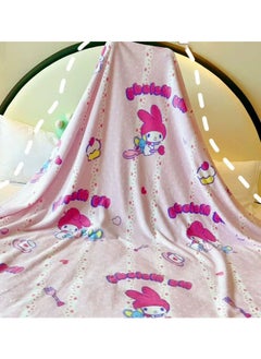 Sanrio Sanrio Melody cartoon pattern double-sided milk plush blanket kindergarten nap blanket multi-functional blanket (size: 100cmX150cm)  - Image 4