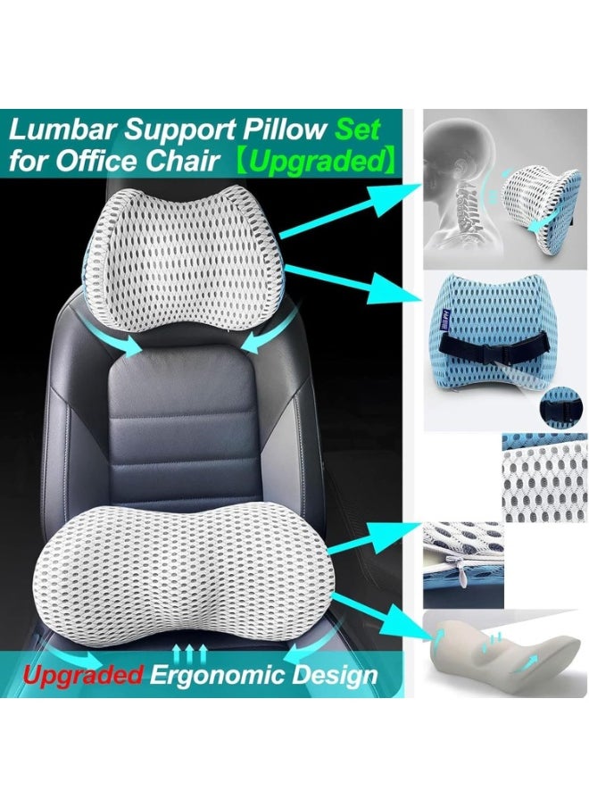TYCOM Seat Cushion for Office Lumbar Support Pillow Chair Memory Foam Coccyx Seat Cushion for Sciatica Back Support Pillow Chair Pads Reduce Tailbone Pressure JL100-Blue  - Image 3