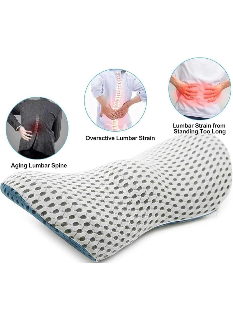 TYCOM Seat Cushion for Office Lumbar Support Pillow Chair Memory Foam Coccyx Seat Cushion for Sciatica Back Support Pillow Chair Pads Reduce Tailbone Pressure JL100-Blue  - Image 4