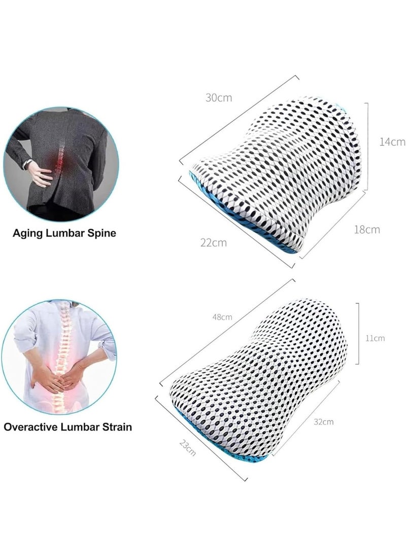 TYCOM Seat Cushion for Office Lumbar Support Pillow Chair Memory Foam Coccyx Seat Cushion for Sciatica Back Support Pillow Chair Pads Reduce Tailbone Pressure JL100-Blue  - Image 2