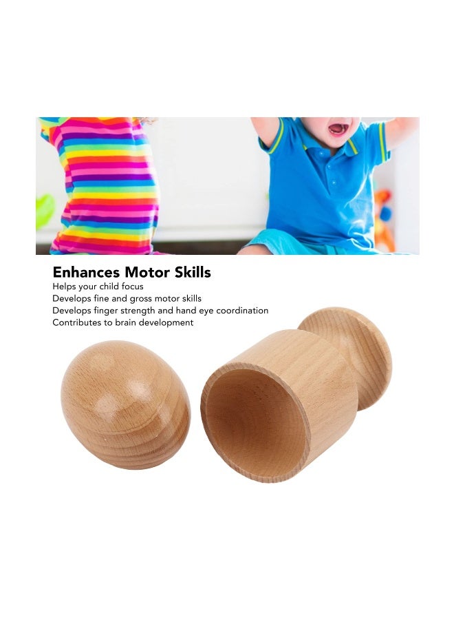 2 PCS Egg Cup Puzzle Toy, Wooden Egg Cup Holders, Wooden Hen Eggs and Cup,  for Kids Craft, Education Preschool Toys - Image 3