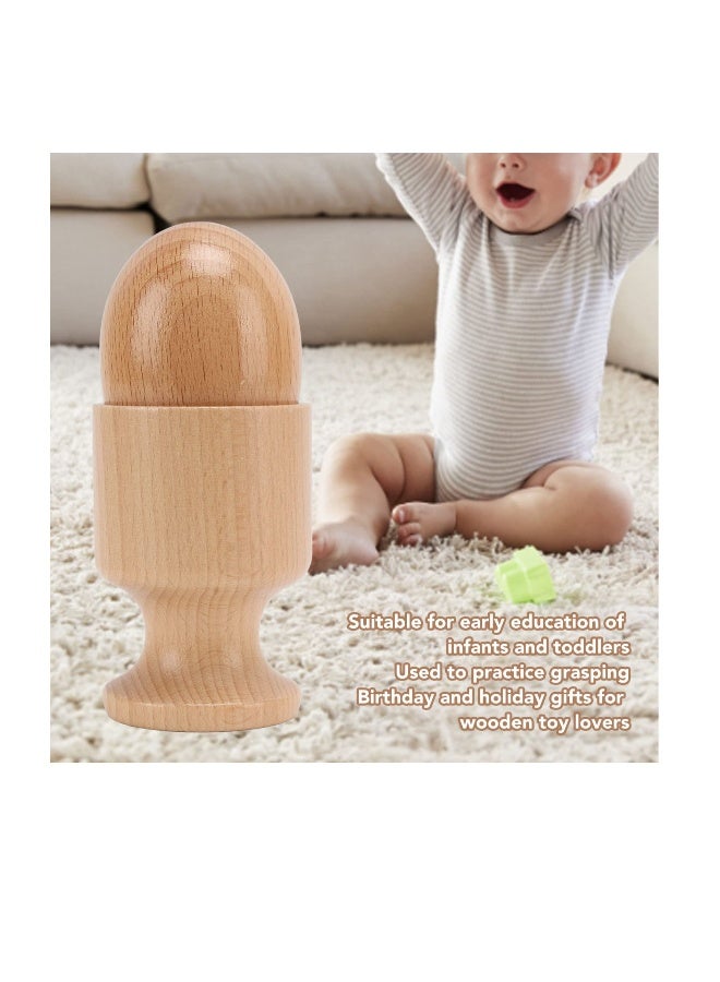 2 PCS Egg Cup Puzzle Toy, Wooden Egg Cup Holders, Wooden Hen Eggs and Cup,  for Kids Craft, Education Preschool Toys - Image 2