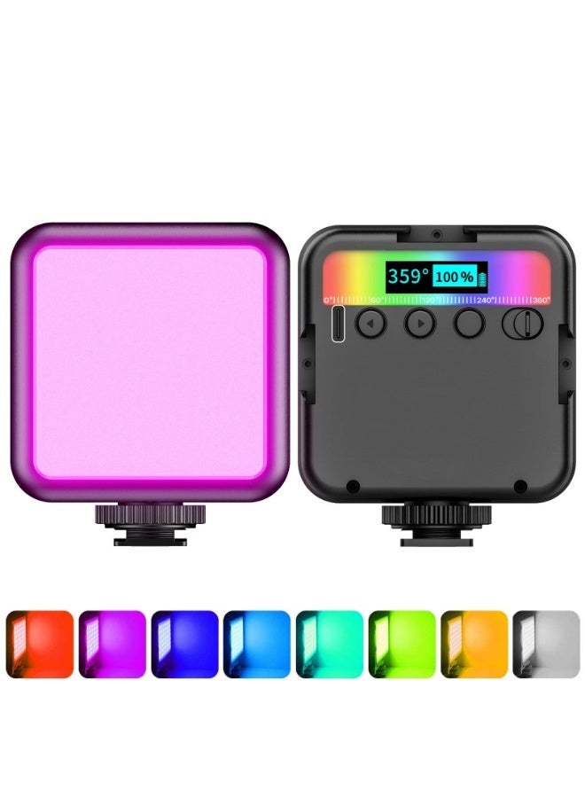 Arabest RGB Video Lights, LED Camera Light 360° Full Color Portable Photography Lighting w 3 Cold Shoe, 2000mAh Rechargeable CRI 95+ 2500-9000K Dimmable Panel Lamp Support Magnetic Attraction - Image 1