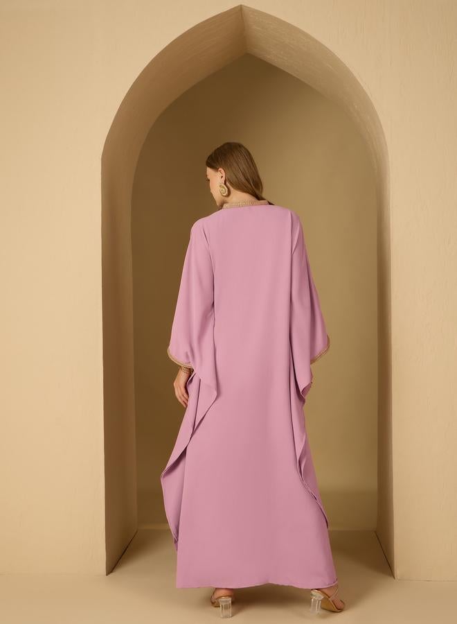 Styli Styli Applique Detail Stand Collar Kaftan  - Image 5