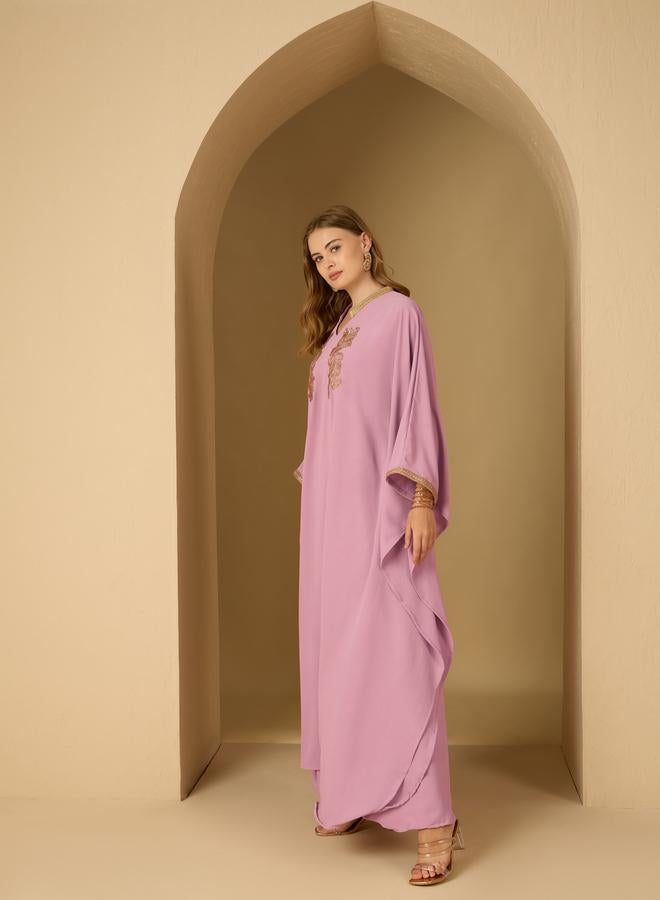 Styli Styli Applique Detail Stand Collar Kaftan  - Image 3