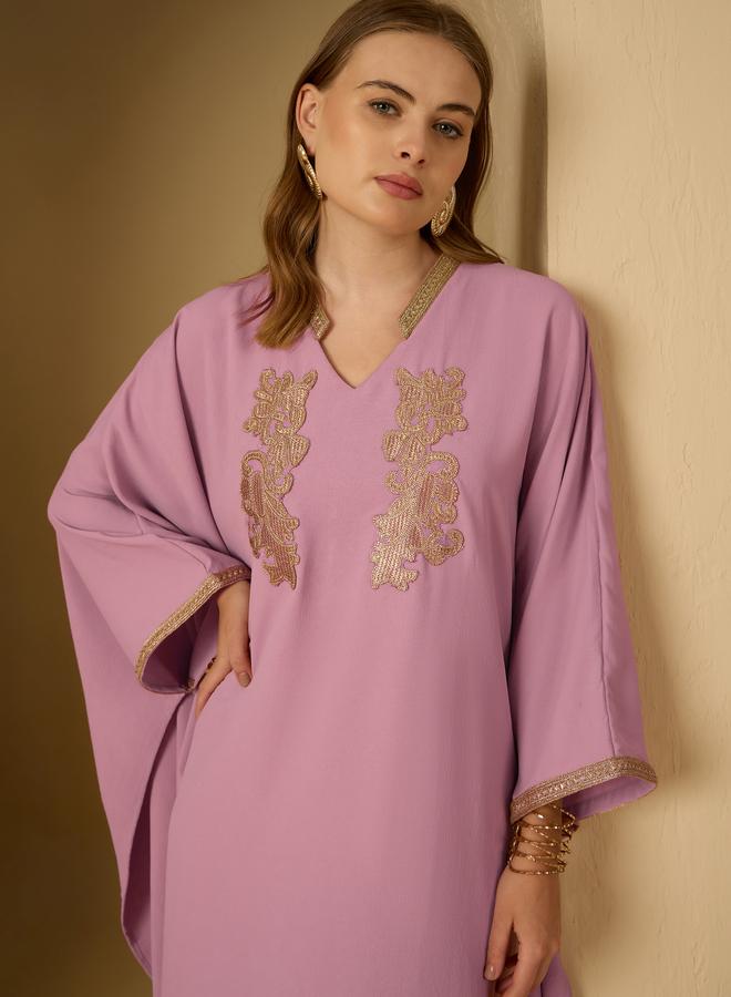 Styli Styli Applique Detail Stand Collar Kaftan  - Image 4