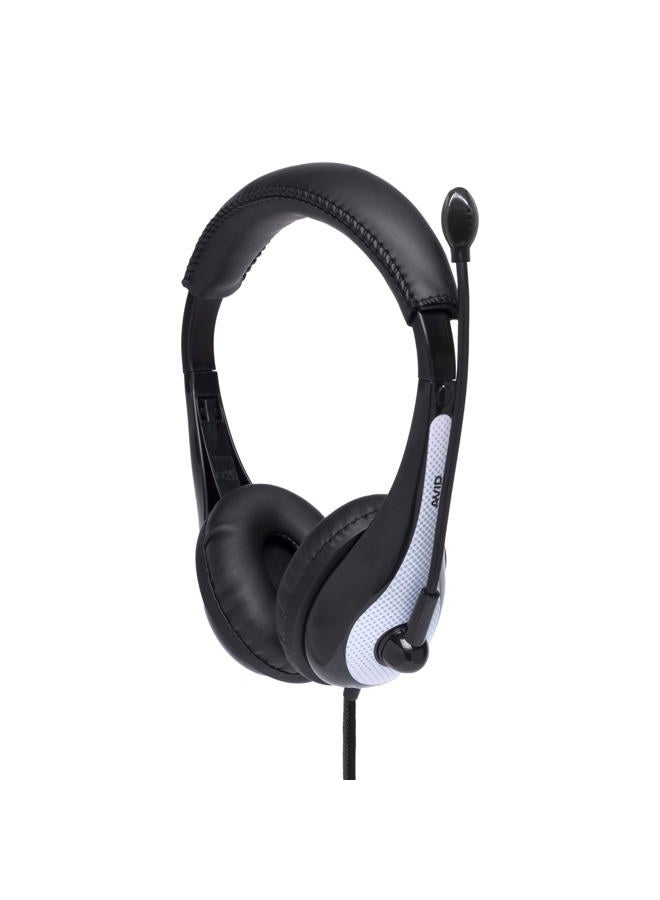 Avid AE-36 Headset in White with Adjustable Boom Microphone for School, Classroom, Education, Testing and Assessment - Image 3