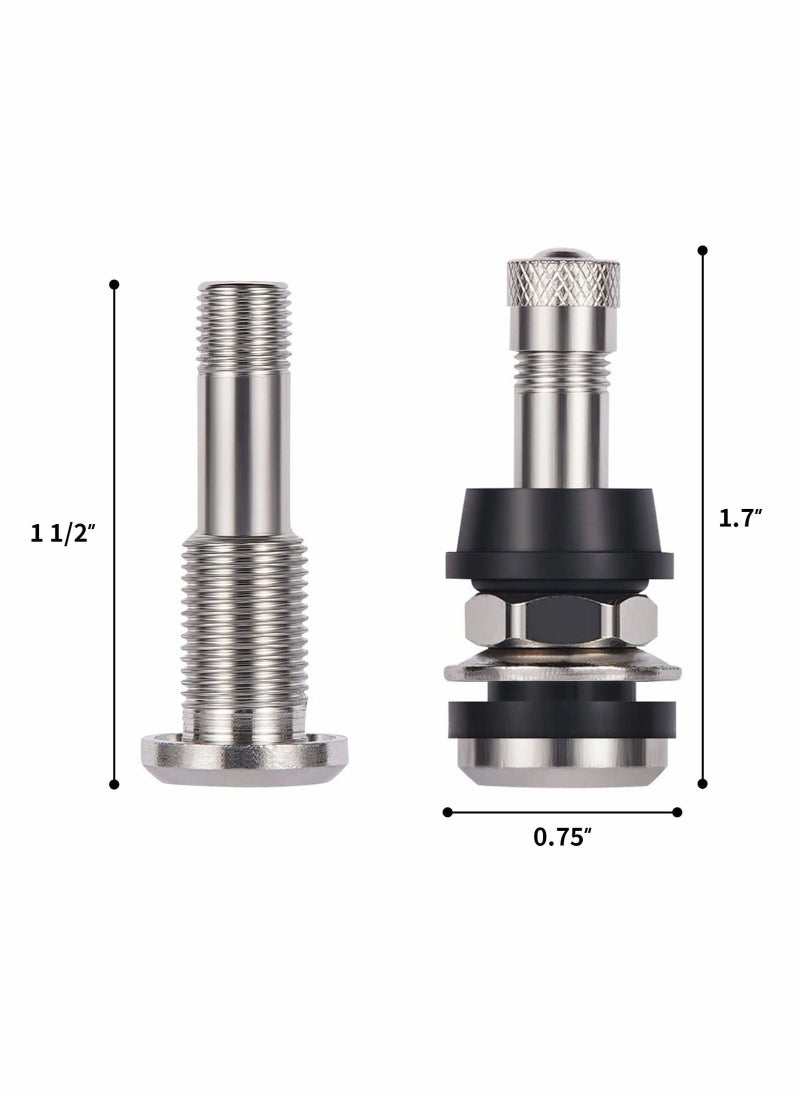 Generic - TR416 Metal Valve Stems 4 Pieces Tire High Pressure Outer Mount Fits 0.453" and 0.625" Rim Hole 1 1/2" Long - Image 1