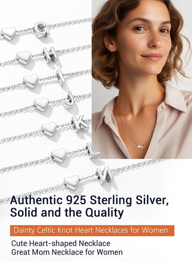 PROSILVER Sterling Silver Heart Initial Necklace for Women Simple - Image 5