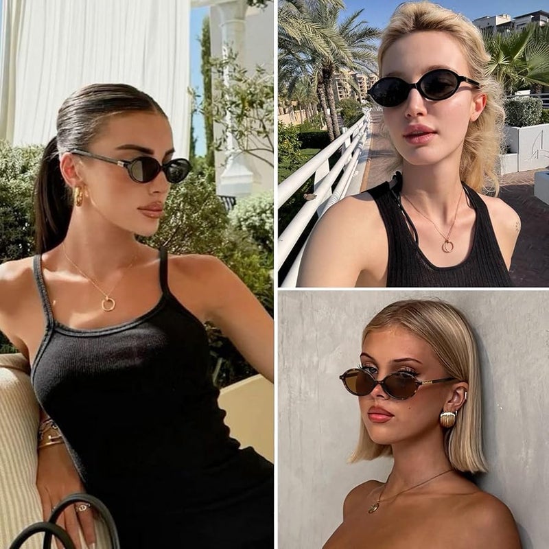 ViewJoy نظارة شمسية بعدسات بيضاوية ريترو للنساء من فيوجوي بتصميم عصري مستوحى من التسعينيات Y2K - Image 4
