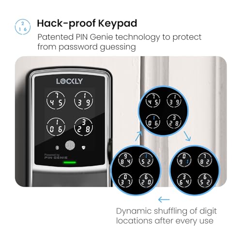 Lockly Secure Plus, Keyless Entry Door Lock, Smart Locks for Front Door, Smart Lock Deadbolt, PIN Genie® Keypad, 3D Biometric Fingerprint Sensor, Auto Lock Smart Door Lock - Image 4