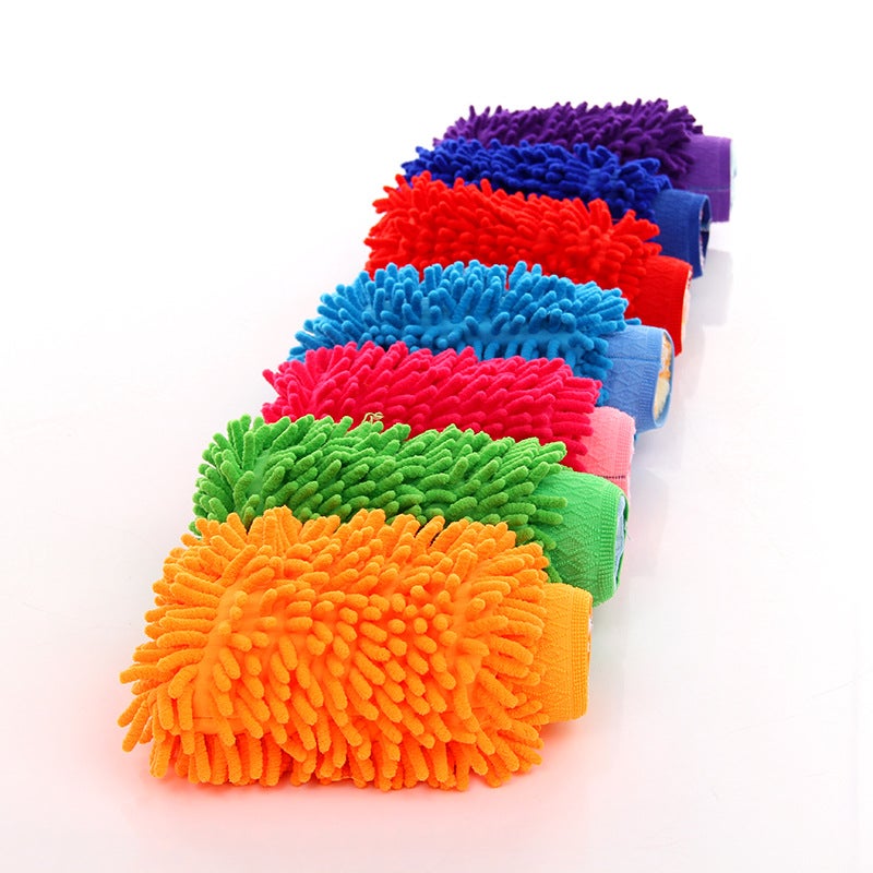 Chenille Car Wash Gloves Coral Car Wash Car Wash Artifact Car Rag Car Double-Sided Car Wash Gloves - Image 5