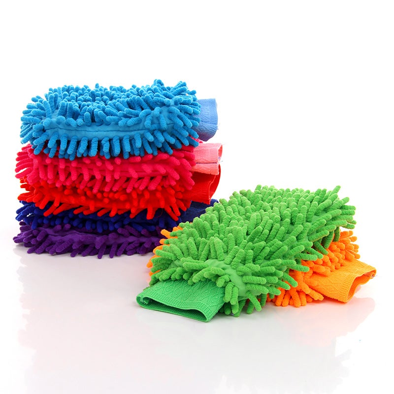 Chenille Car Wash Gloves Coral Car Wash Car Wash Artifact Car Rag Car Double-Sided Car Wash Gloves - Image 4