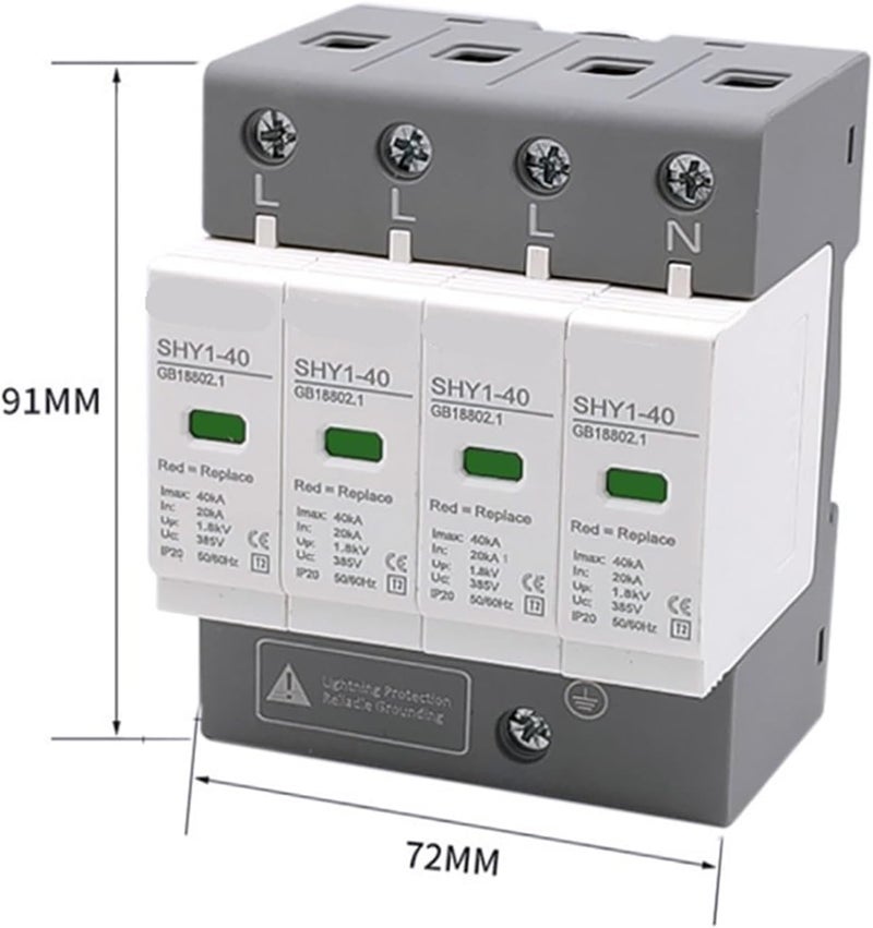 AC Surge Protection 2P 4P 10〜20KA 20〜40KA 30KA〜60KA House Lightning Protector Low-Voltage Arrester Device Printing(2P 275V,10-20KA) - Image 4