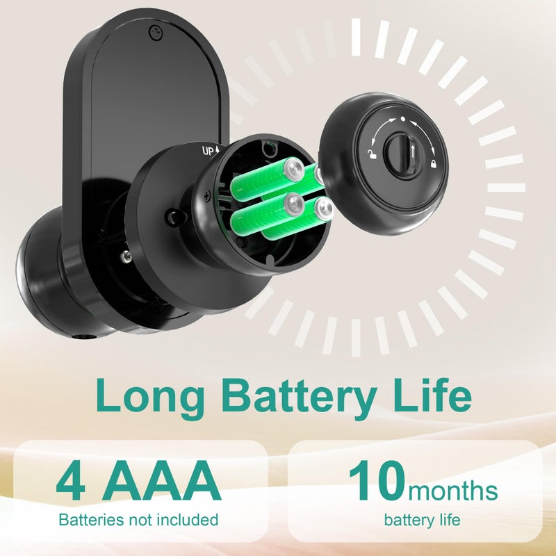 Linkthai Smart Door Lock Keyless Entry Door Lock with Knob, Keypad Fingerprint Door Lock with Handle, Electronic Digital Code for Front Door, App Remote Control, Easy Installation - Image 5