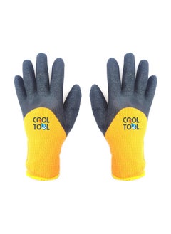 CoolTool CoolTool Professional Cut ResistantProof Slip Resistance MultiPurpose Reusable Orange Nylon Shell With Black Crinkle Finish Latex Coating Gloves Black Orange 1 Pair Pack of 1 