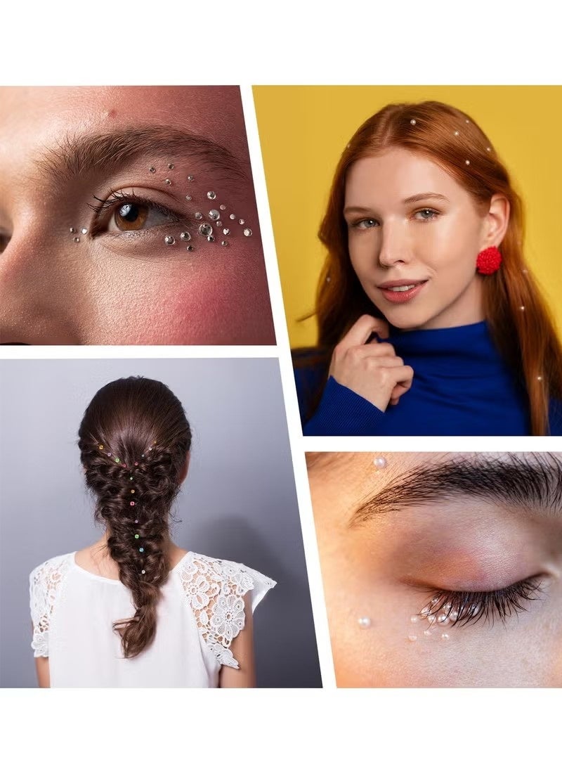 6 Sheets Self-Adhesive Pearl Stickers, Flat Back White Pearls in Mixed Sizes, Makeup & Nail Art DIY Craft Accessories for Festival, Phone, Frame Decoration (Beige) - Image 5