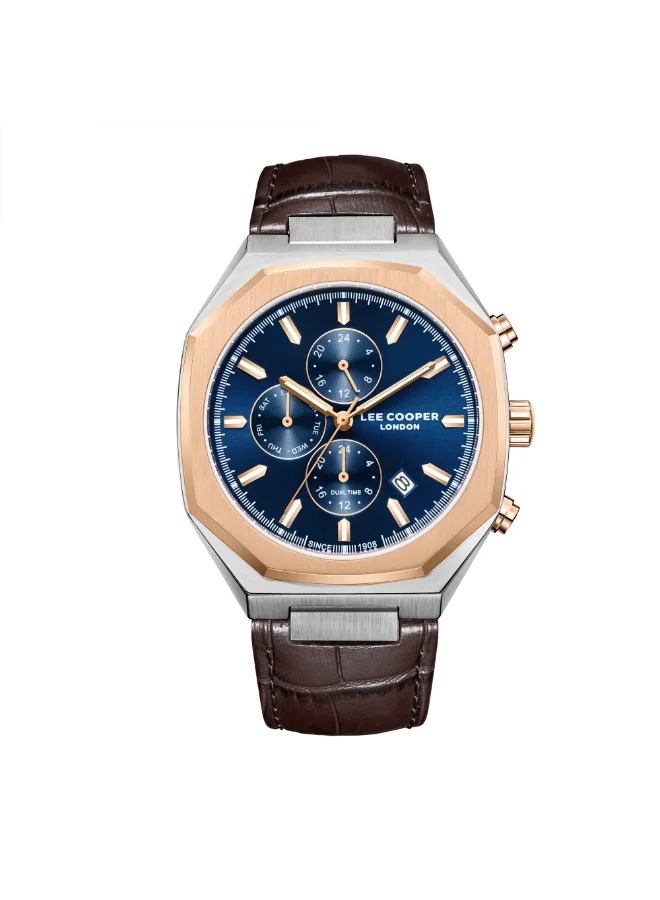 لي كوبر Men's Leather Multi Function Watch LC08168.594 - 43 mm
