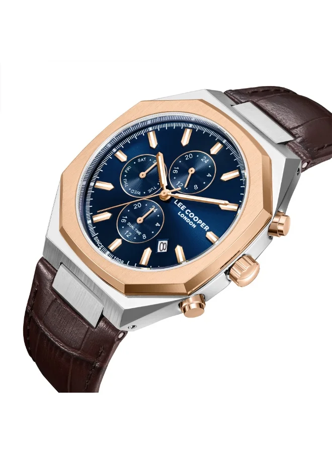 لي كوبر Men's Leather Multi Function Watch LC08168.594 - 43 mm